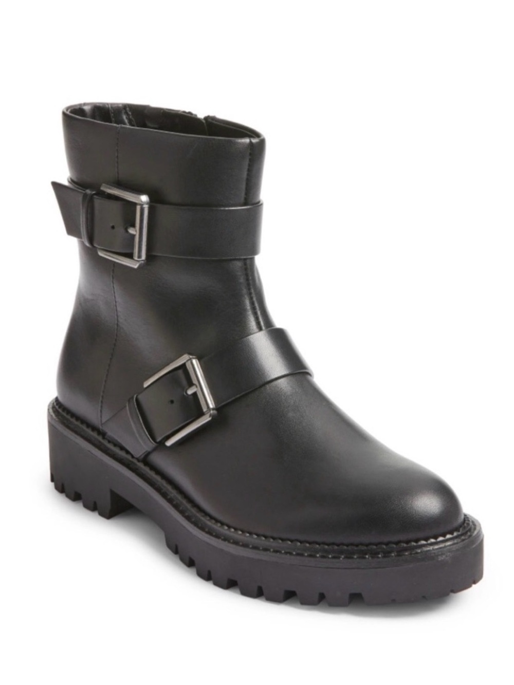 Nordstrom Macombs Water resistant Moto Boot Black leather Size 9.5
